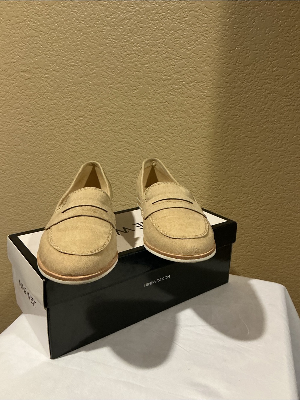 Nine West Women's Tan Suede Penny Loafers